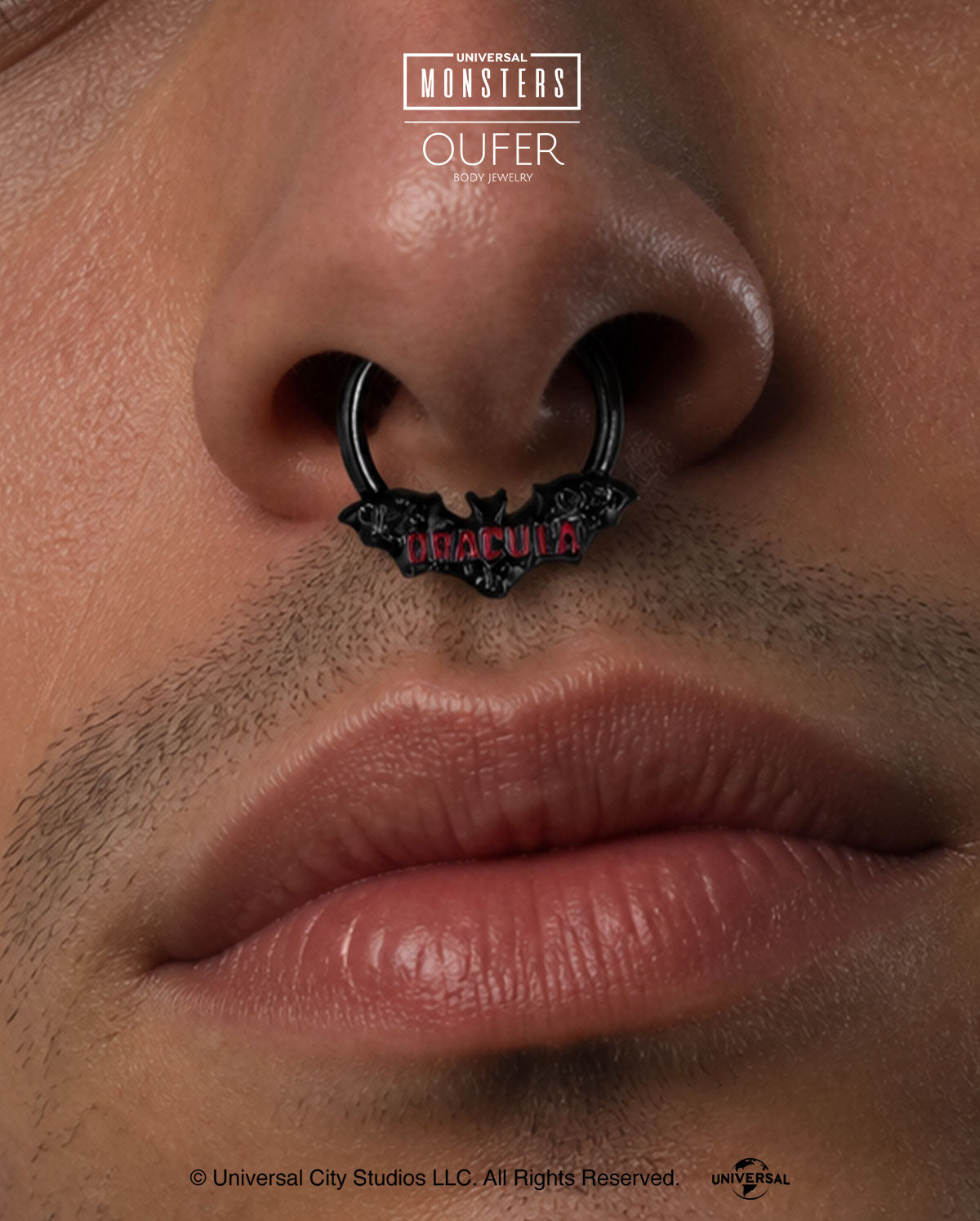 MONSTER × OUFER DRACULA Black Bat Septum Ring