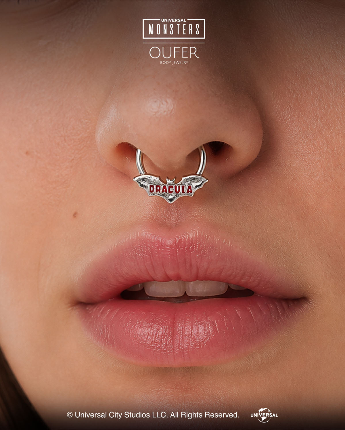 DRACULA Sliver Bat Septum piercing