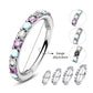 20G Alternating Opal and CZ Nose Hoop
