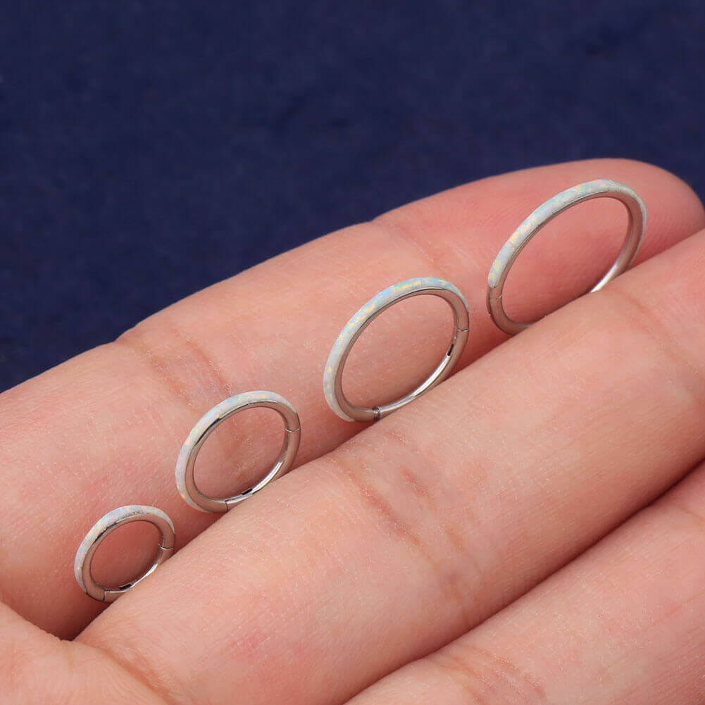 steel opal nose ring 