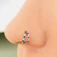 black CZ and opal double nose ring 