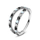 black Cz double opal nose ring 