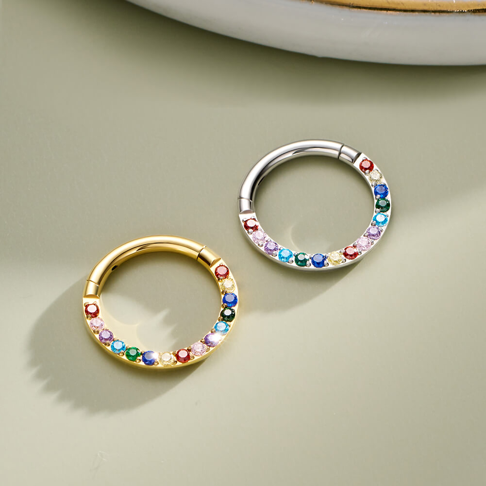 oufer colorful septum jewelry