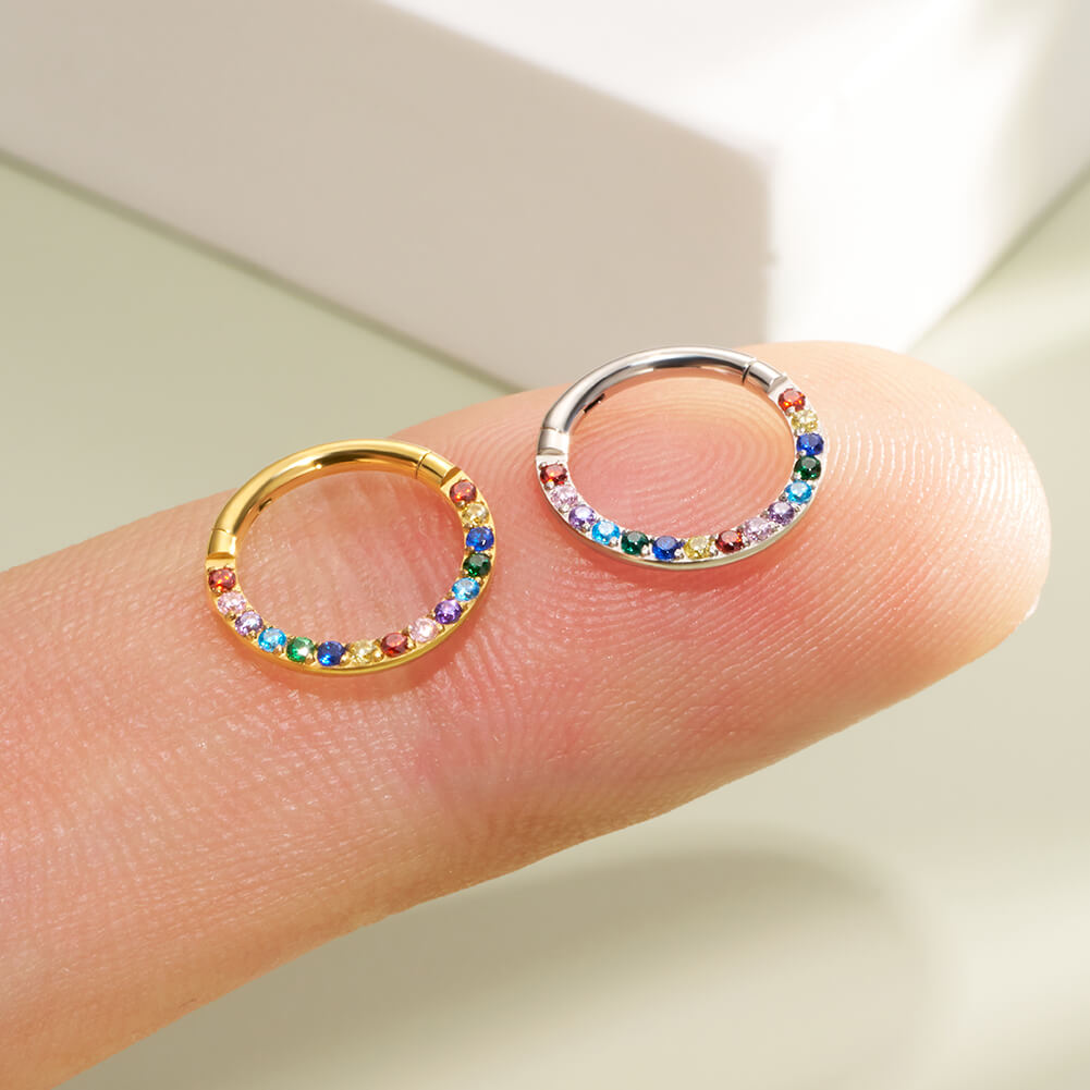 hinged colorful septum jewelry