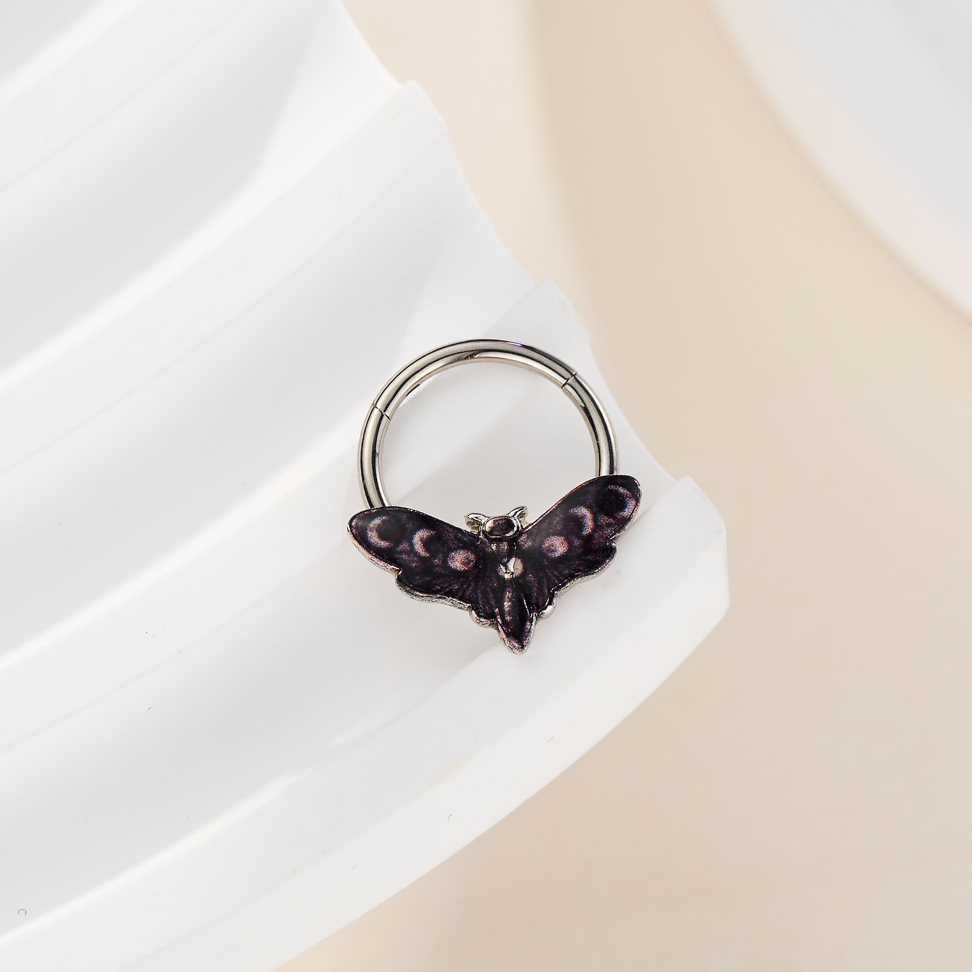 Moon Phase Moth Segment Septum Ring