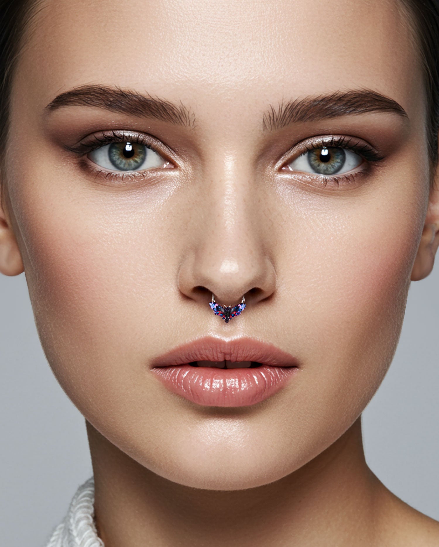 Gradient Moth septum piercing