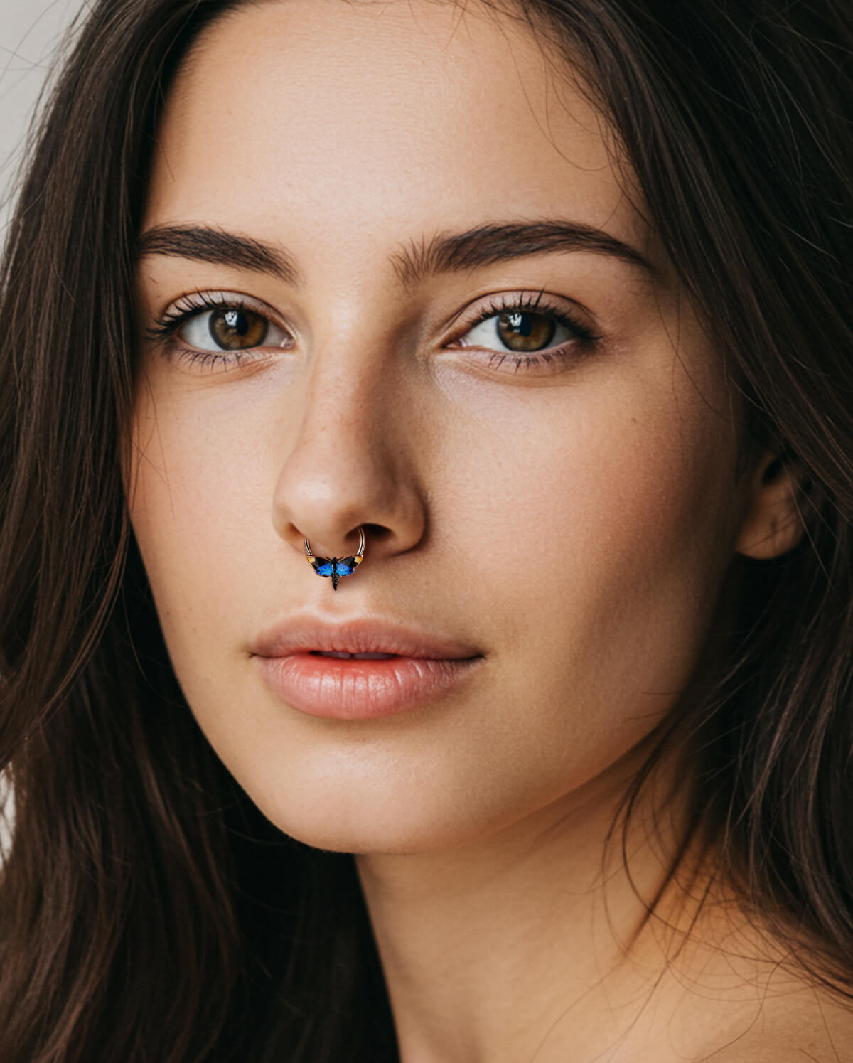 Blue Moth Daith Septum Ring