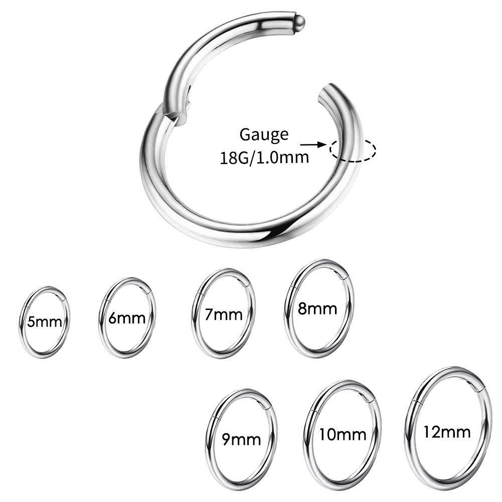 18G Minimalist Hinged Segment Nose Hoop