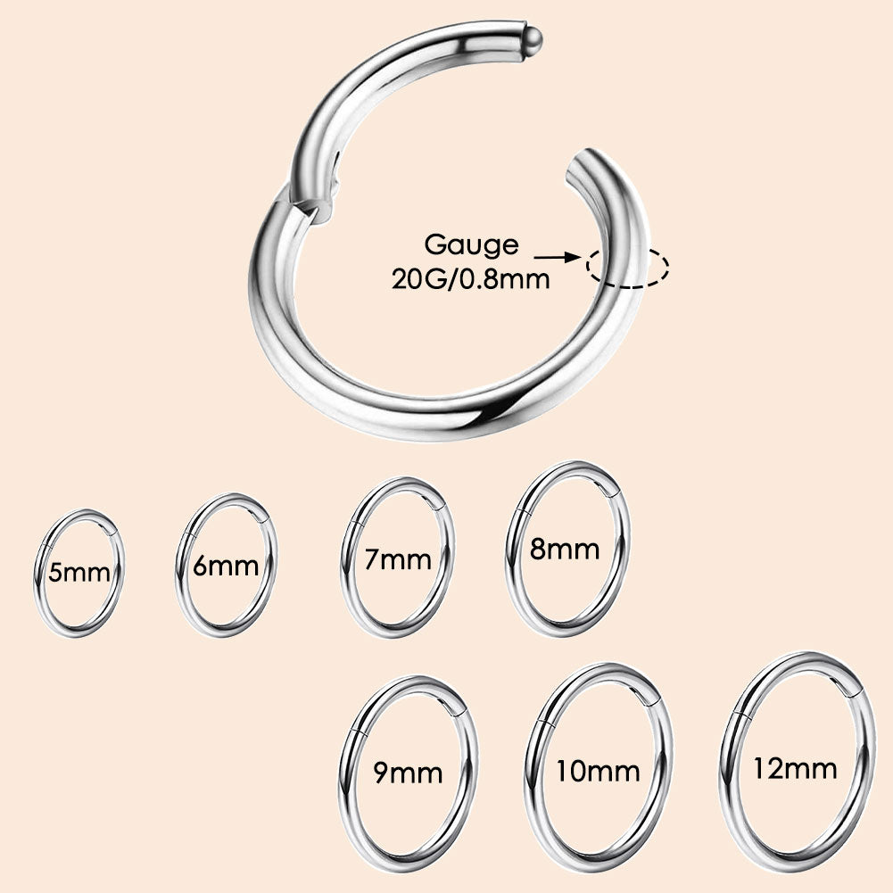 20G Minimalist Hinged Segment Nose Hoop