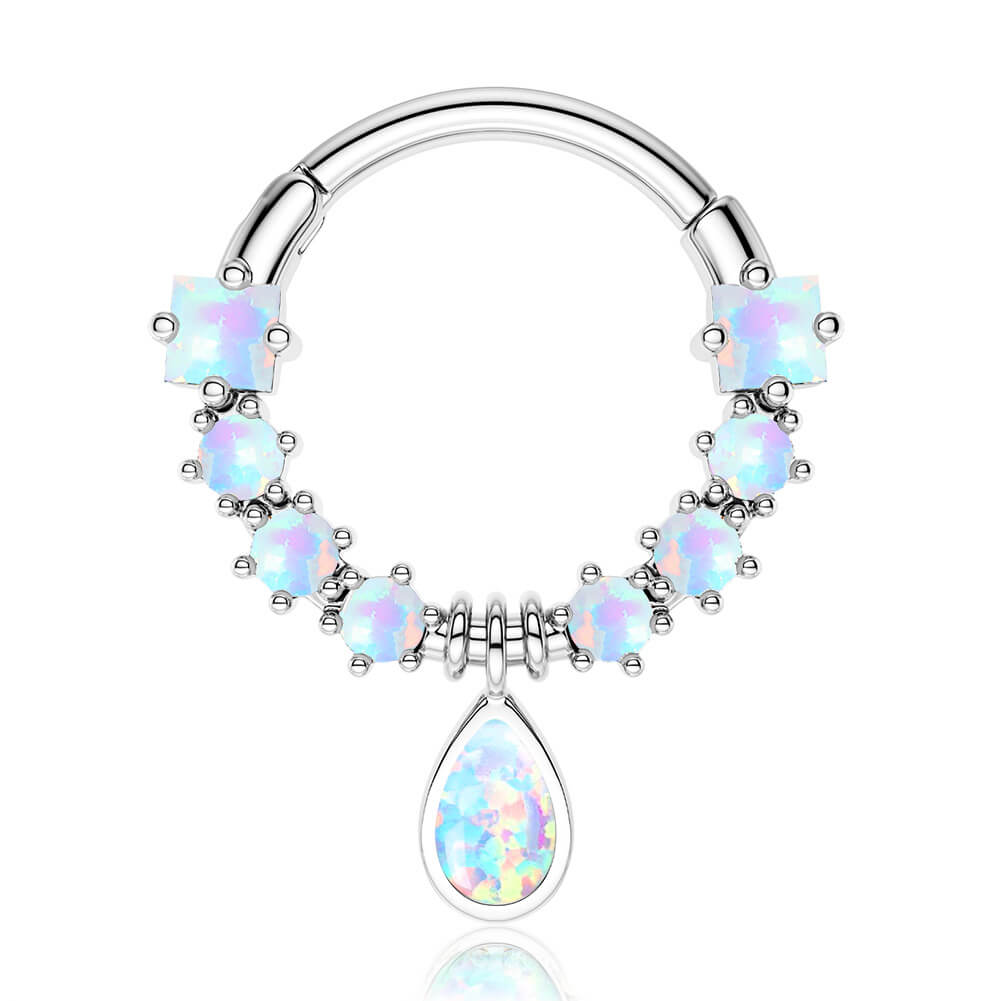 opal diamond septum ring