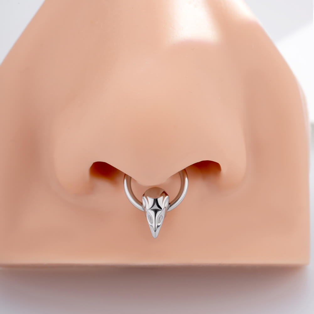 bird head skull septum piercing