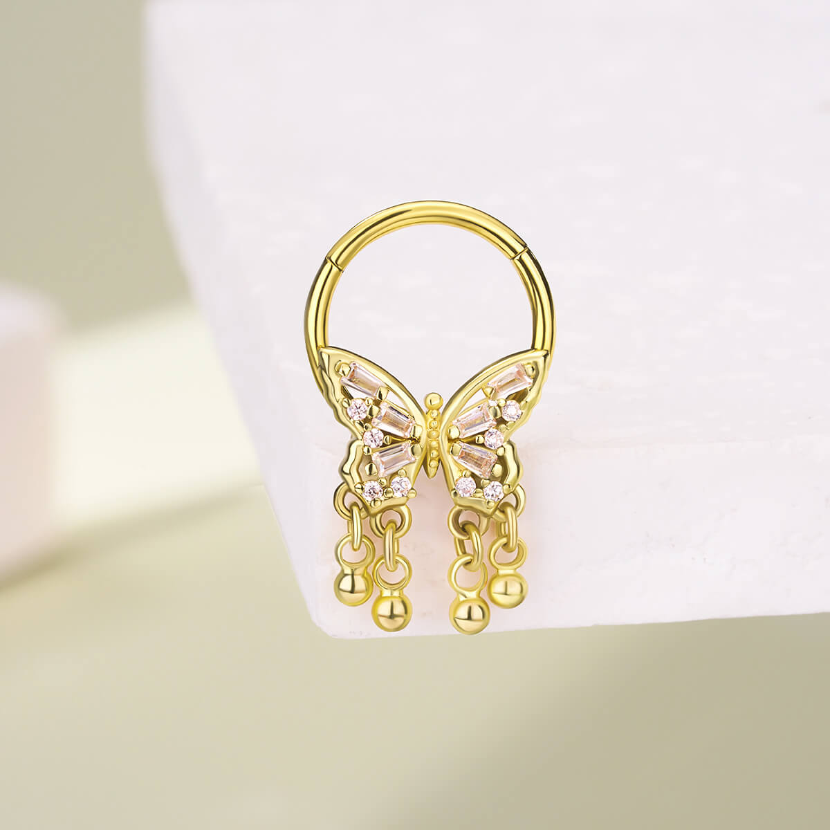 gold butterfly septum ring