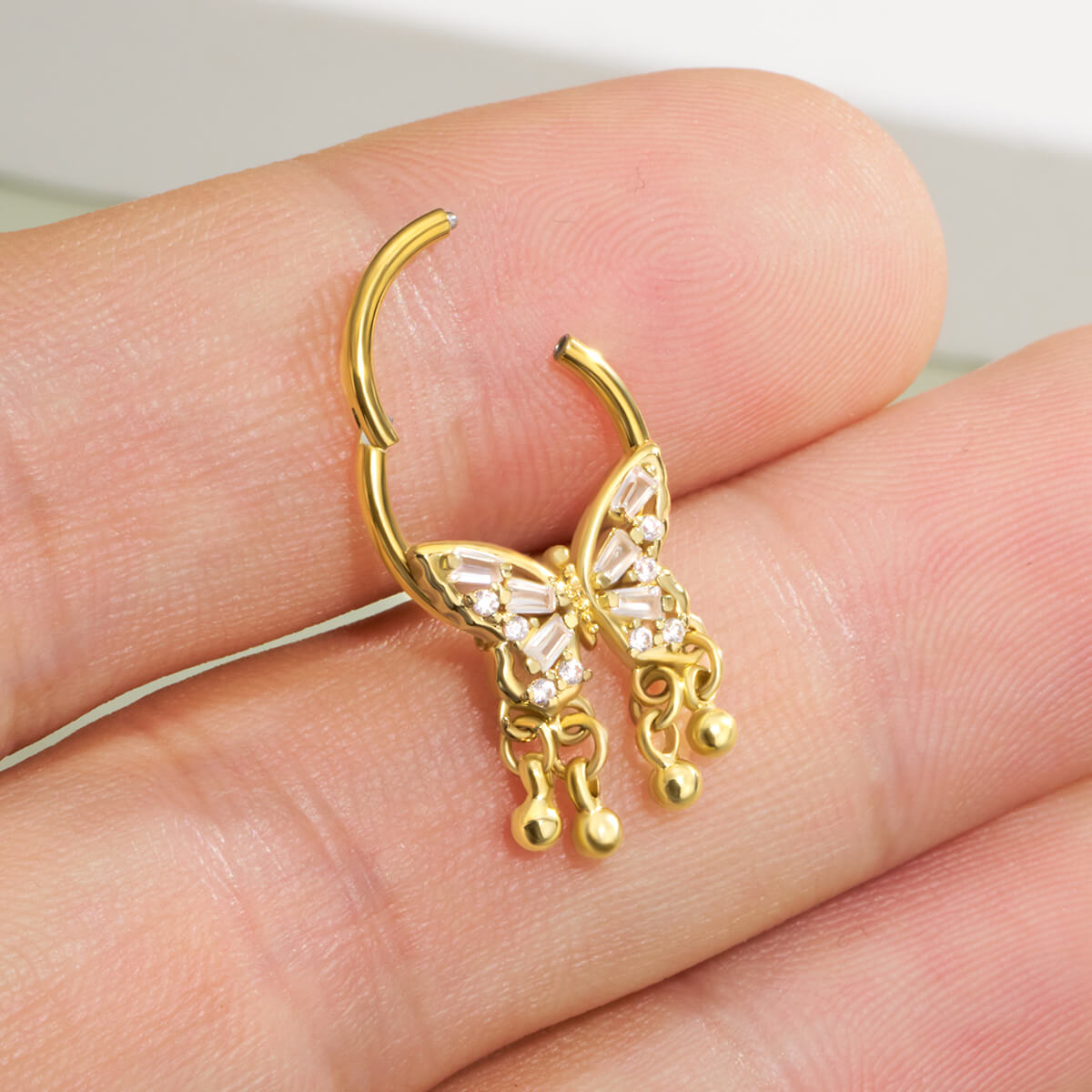 gold butterfly septum ring