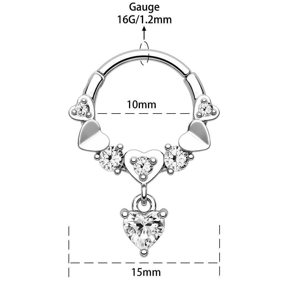 16g heart septum jewelry