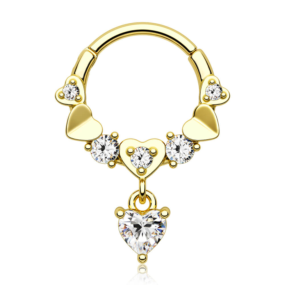 oufer gold heart septum jewelry