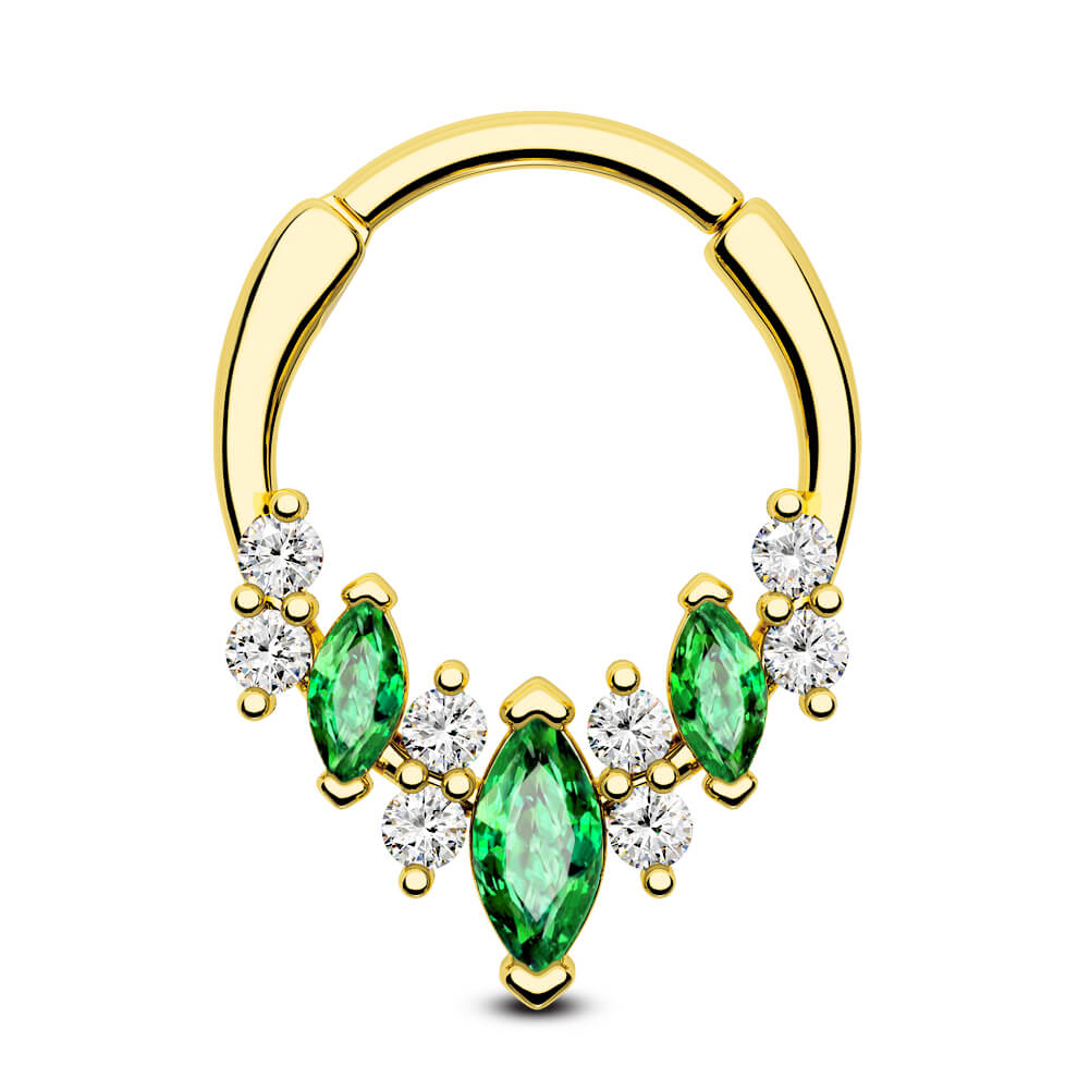 gold emerald septum ring