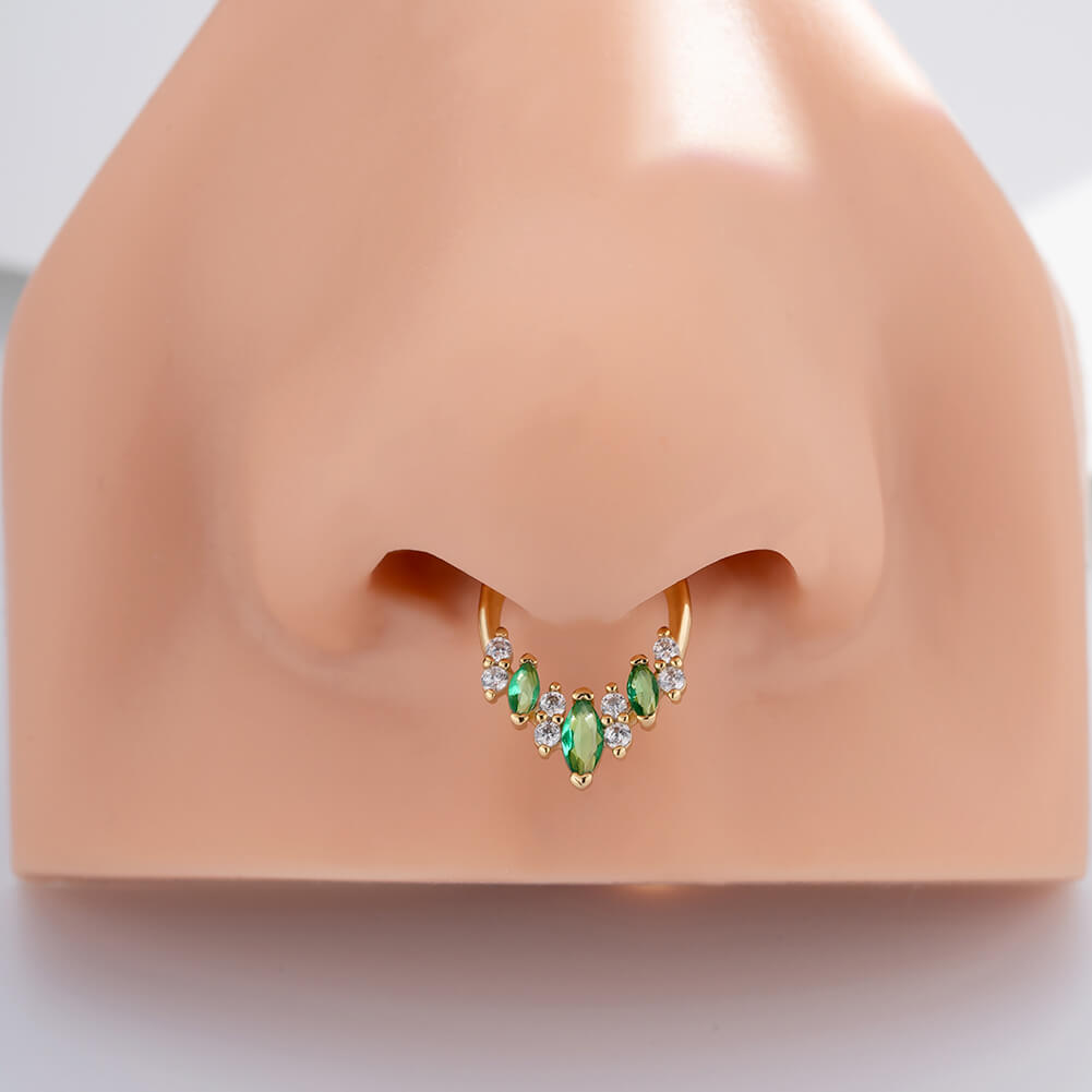 emerald septum piercing