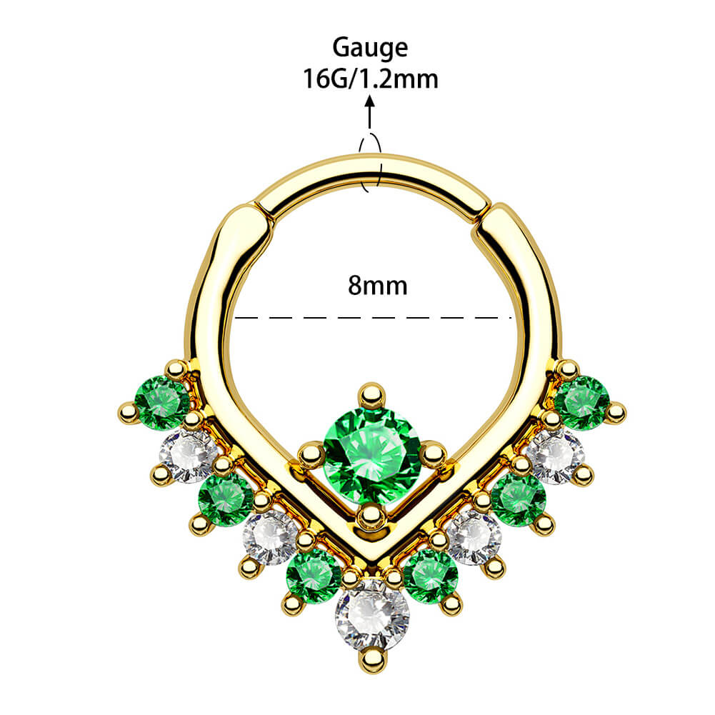 16g green septum ring