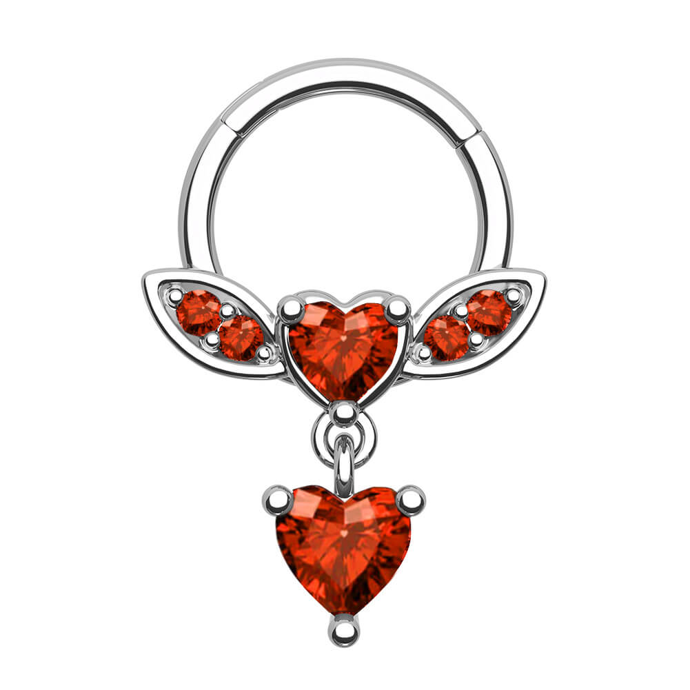 dangle heart septum jewelry