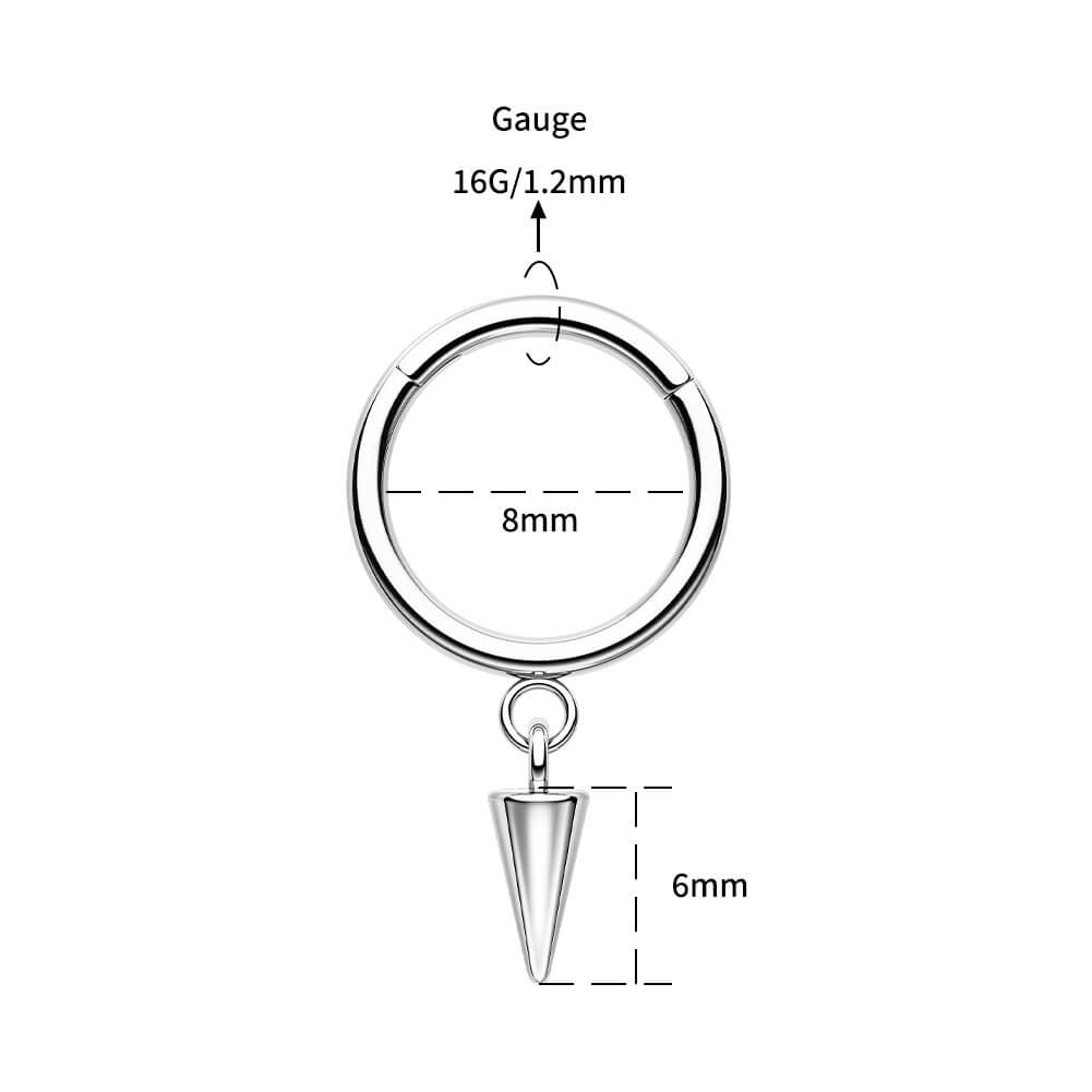 8mm spike septum ring