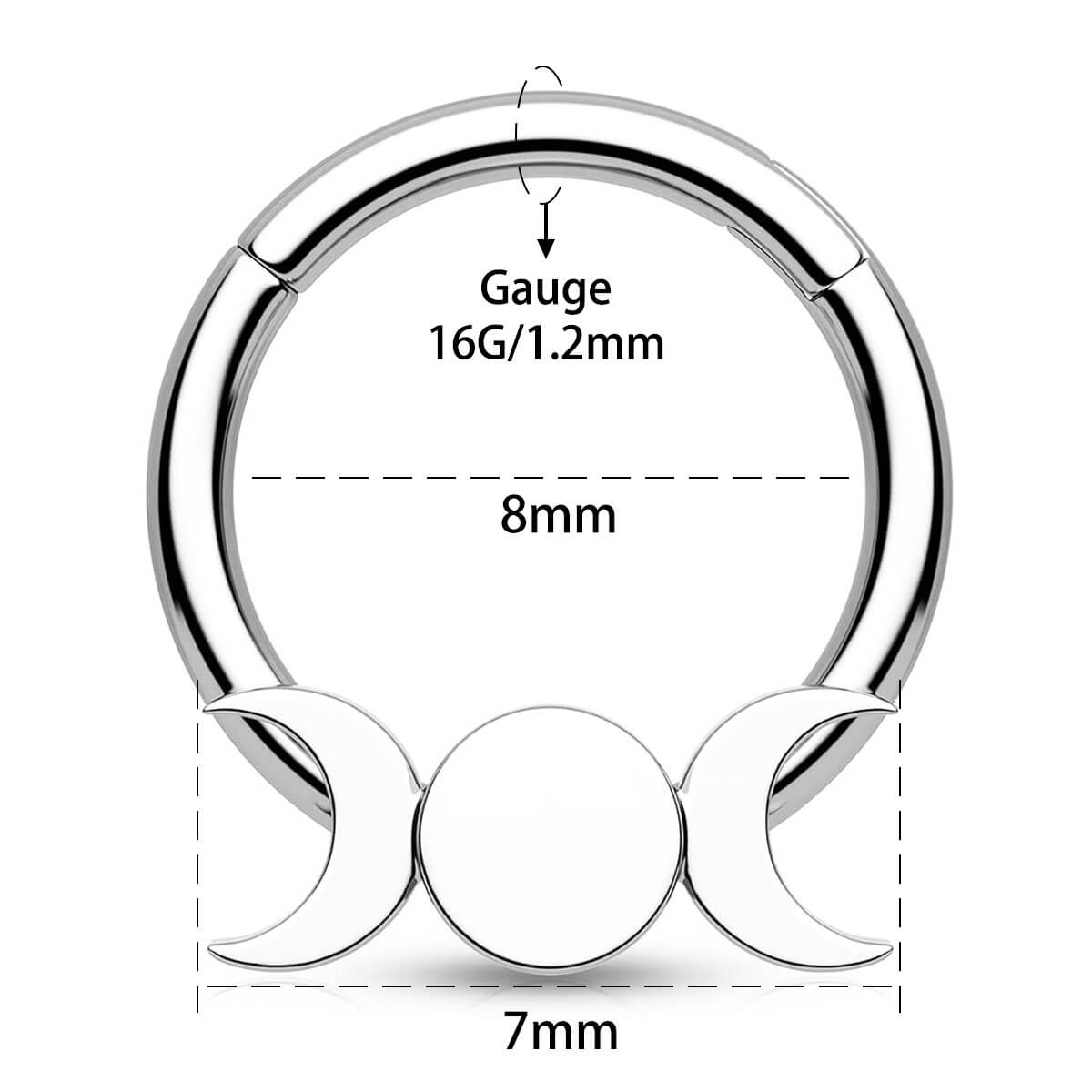 8mm stainless steel septum ring