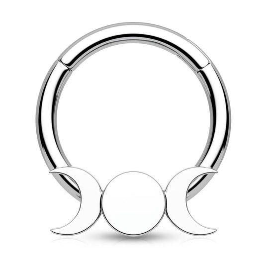 moon phase stainless steel septum ring