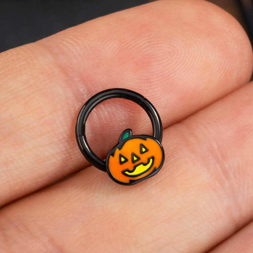 orange pumpkin septum ring