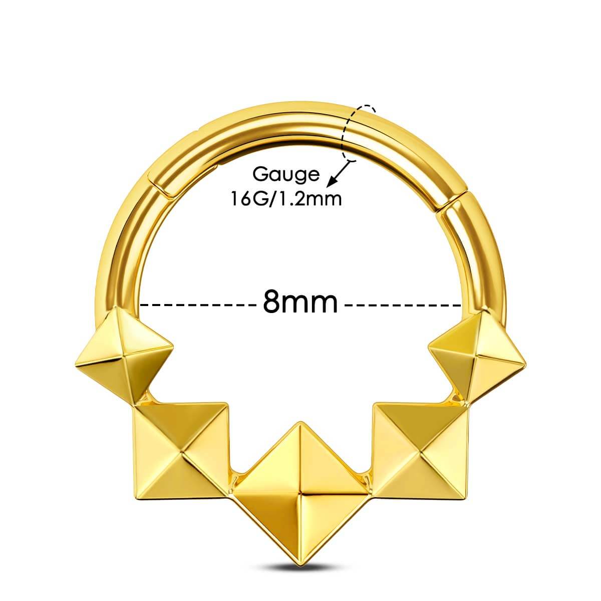 8mm square septum ring