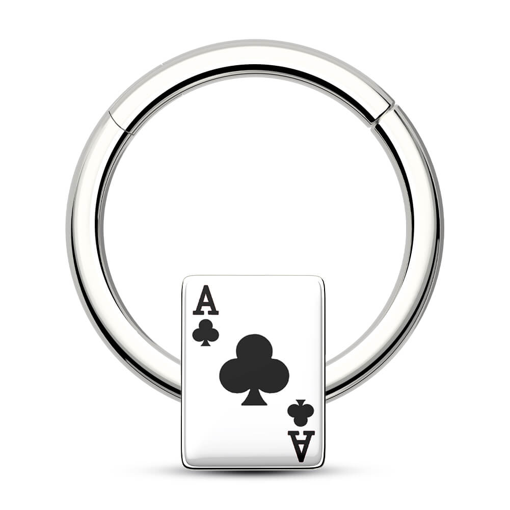club poker card septum ring