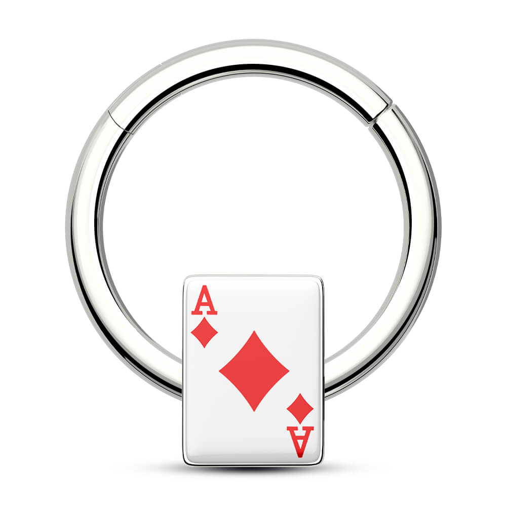 diamond poker card septum ring