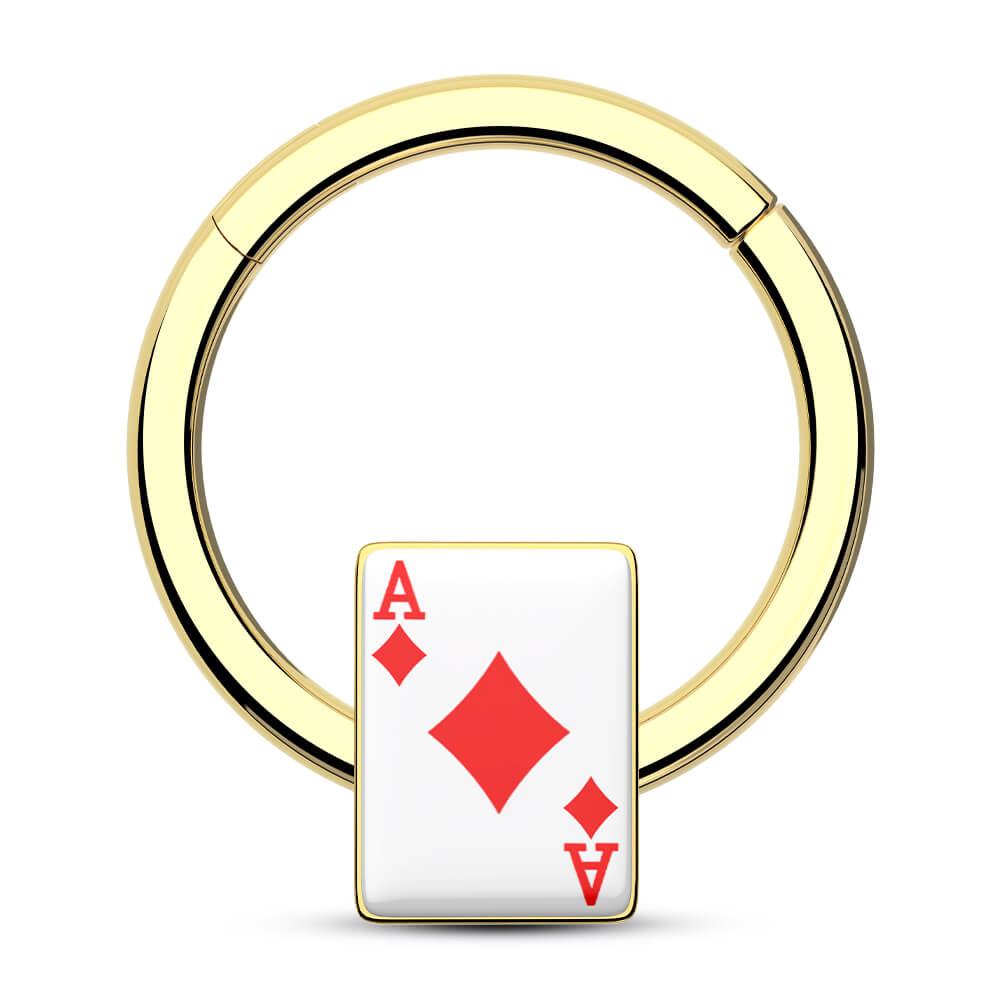 diamond poker card septum clicker