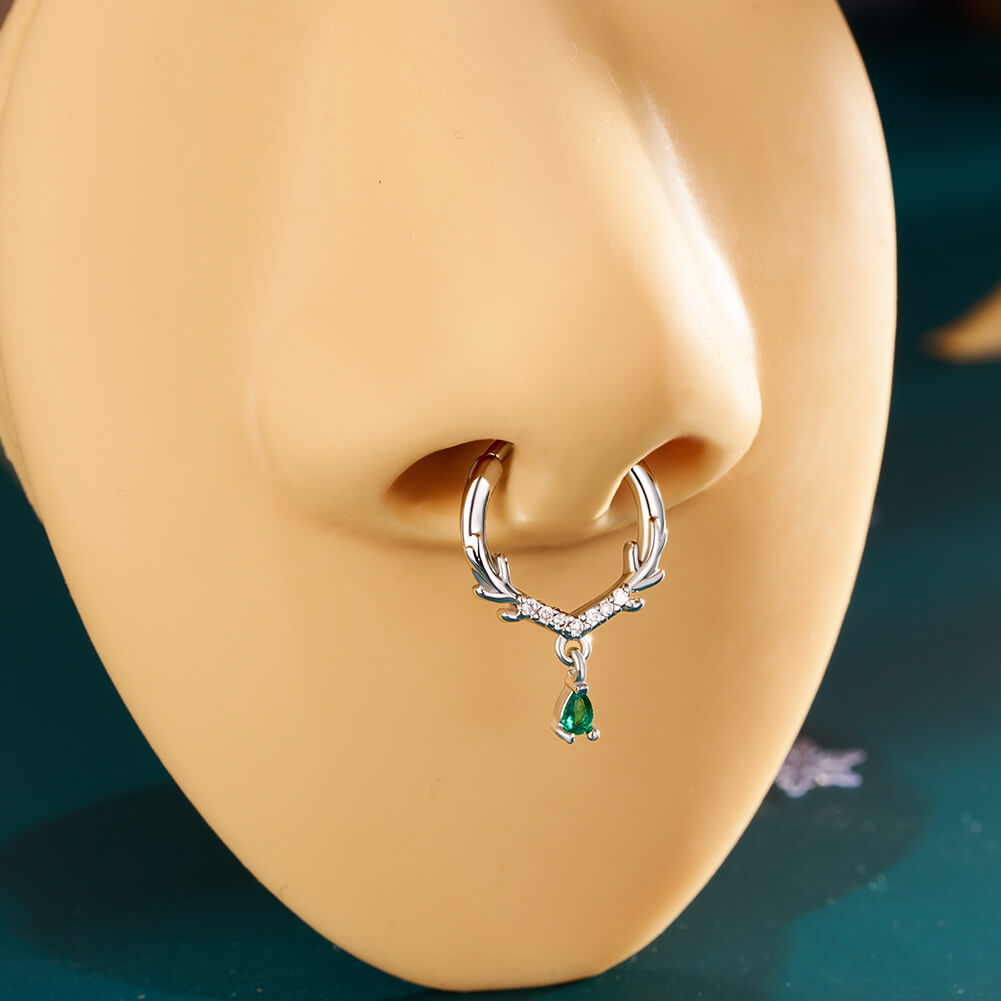 green antler septum ring