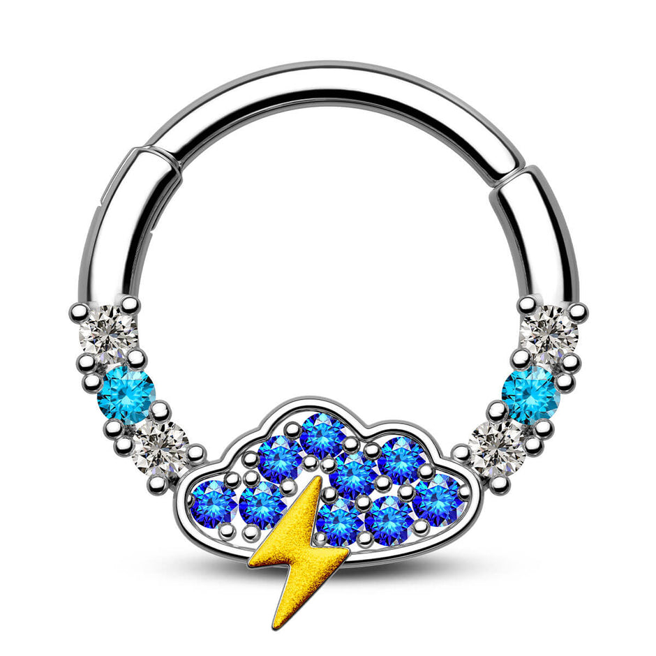 Anello Setto OUFER 16G Acciaio 316L Con CZ Trasparente - 8 Mm, Piercing Helix E Daith - Foto 3