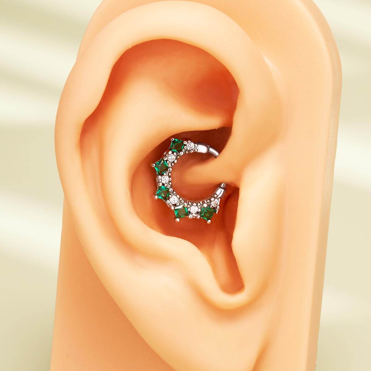 gemstone daith earring