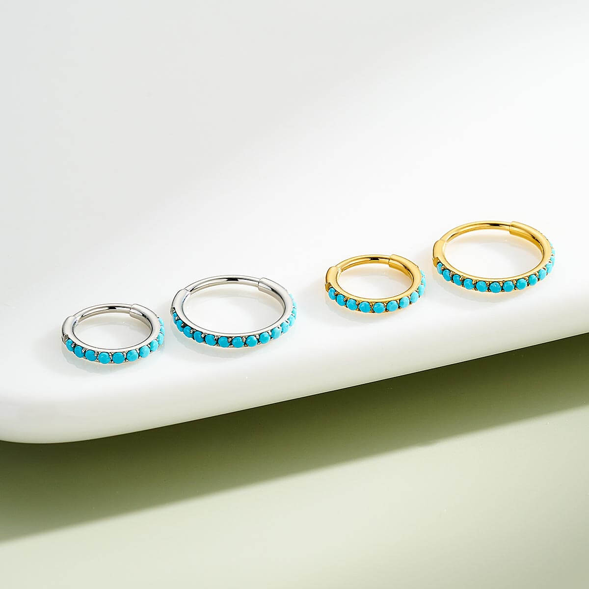 20G Turquoise Hinged Segment Nose Ring