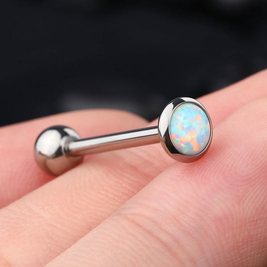 Belly Rings Real Opal Tongue Ring Synthetic Opal Hypoallergenic