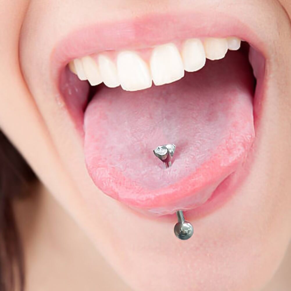 titanium diamond tongue ring