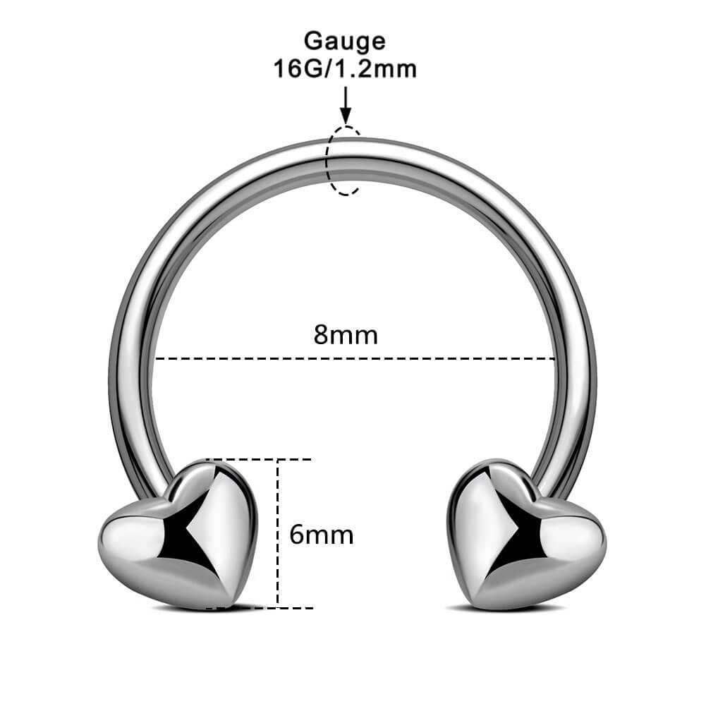 8mm titanium septum horseshoe