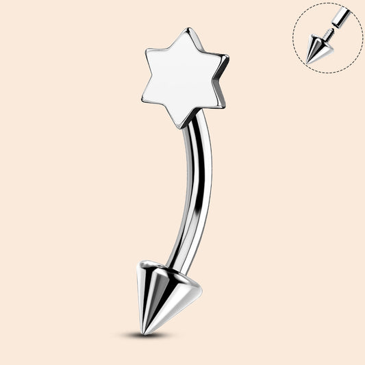 oufer hexagram eyebrow ring 
