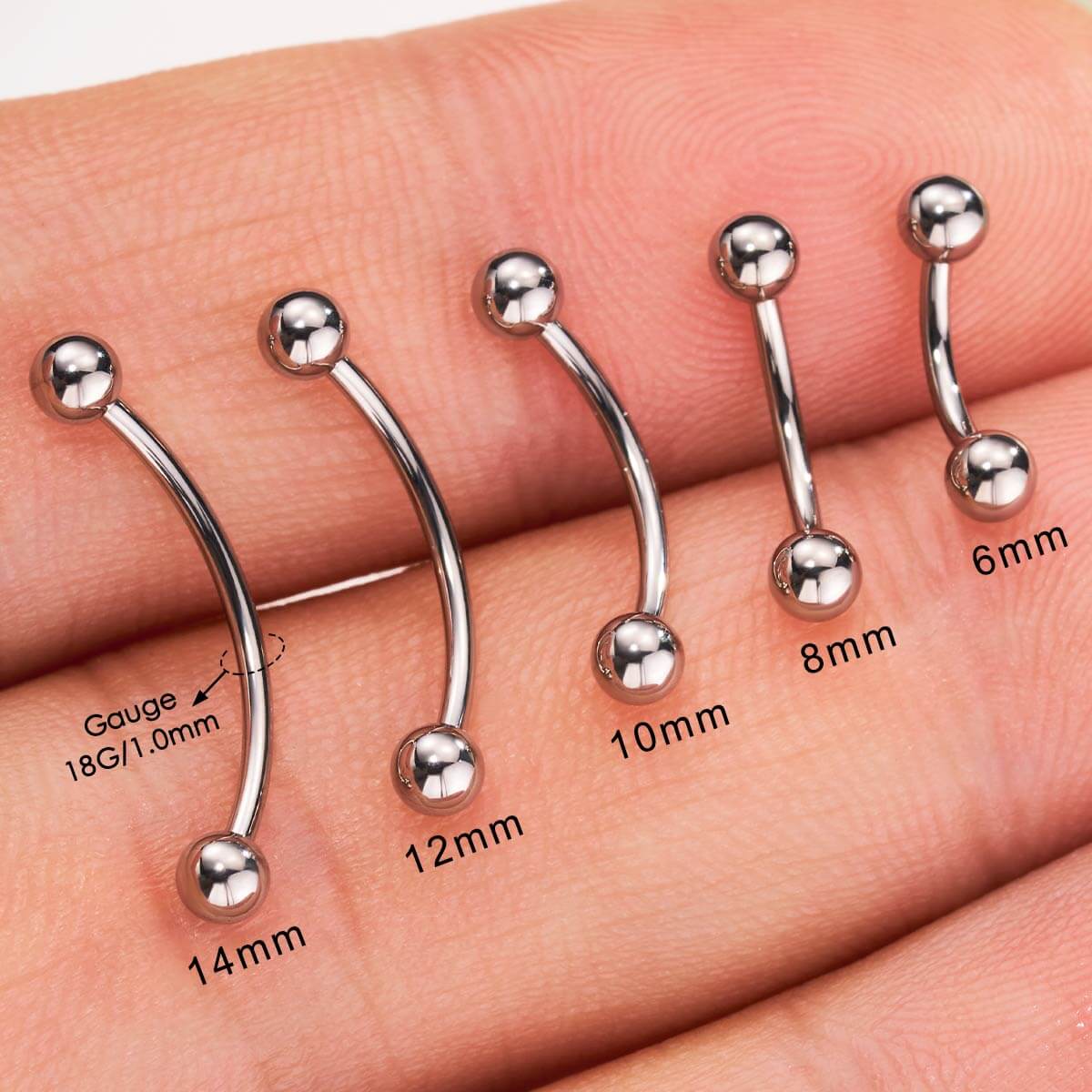 12mm Circular Barbell Earrings 12mm Barbell Piercing 12mm Curved