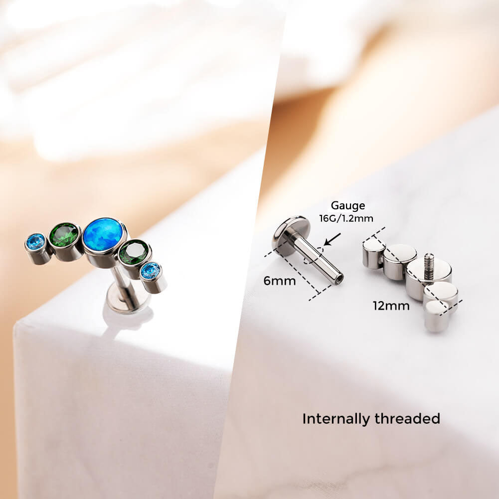 blue helix climber earring