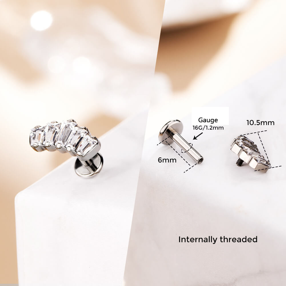 crown helix stud earrings