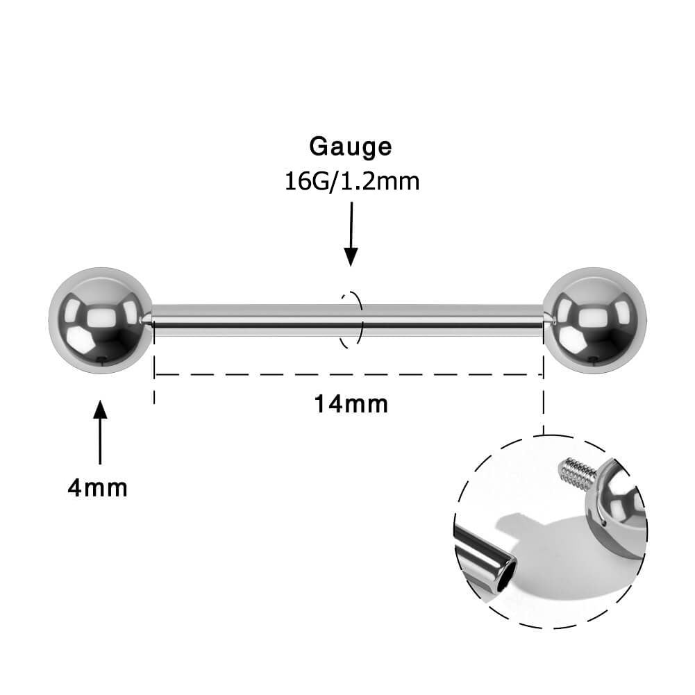 titanium 16 gauge nipple rings