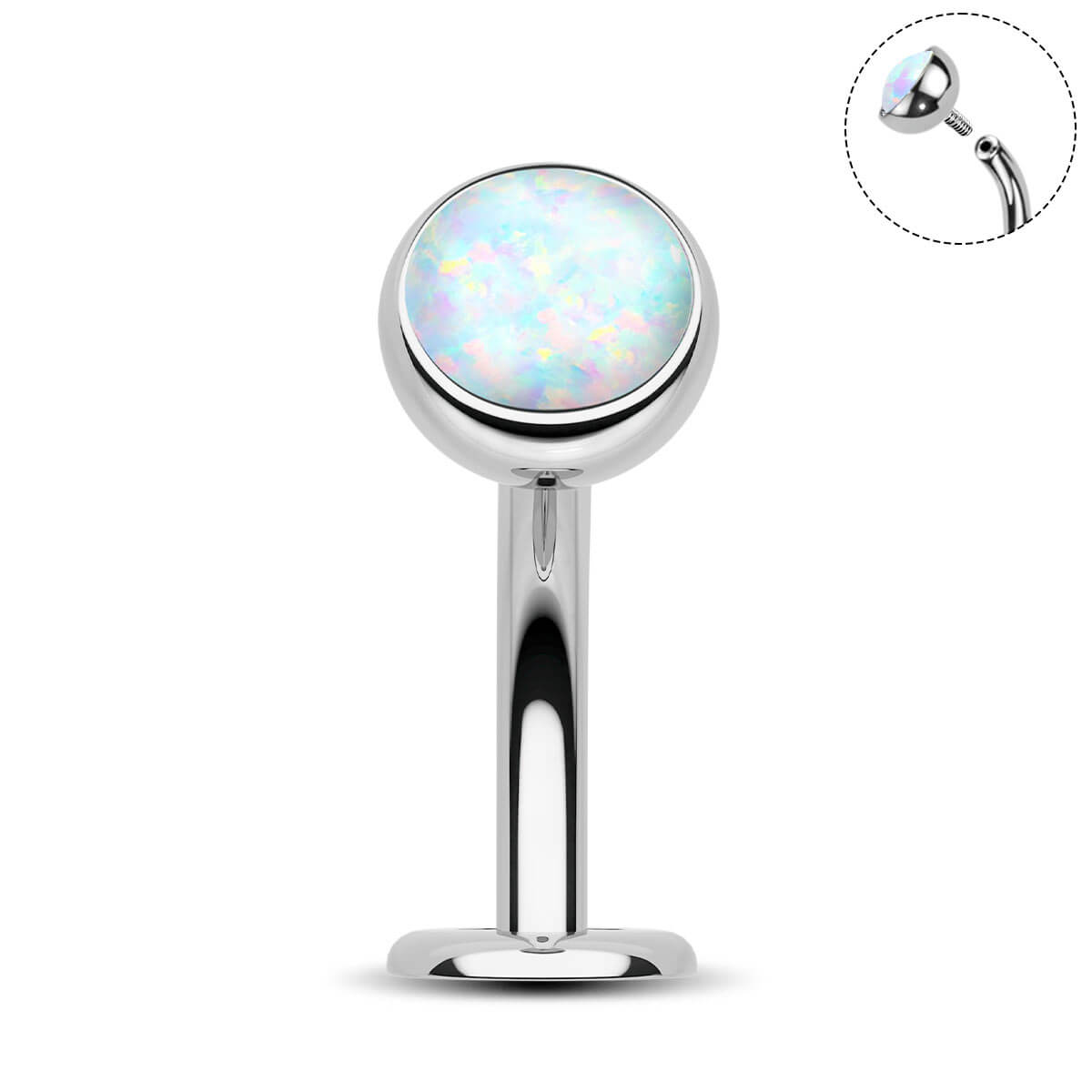 opal floating navel piercing ring