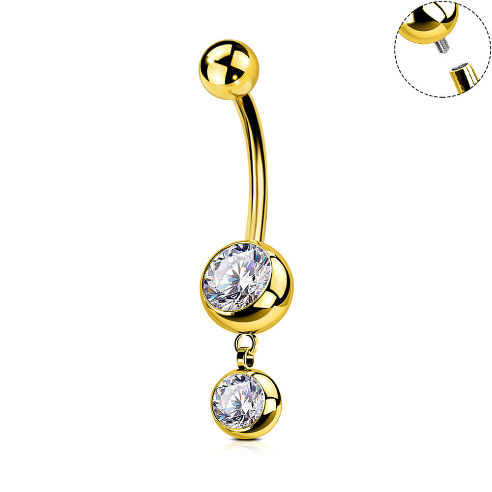 gold titanium belly button rings
