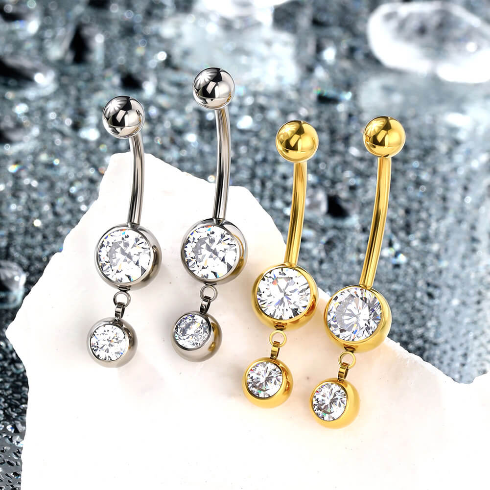 14G Straight Barbell Titanium Nipple Rings 14G 14mm | Internally Threaded With Cubic Zirconia | Body Piercing Jewelry With Tapers Cz Nipple Jewelry