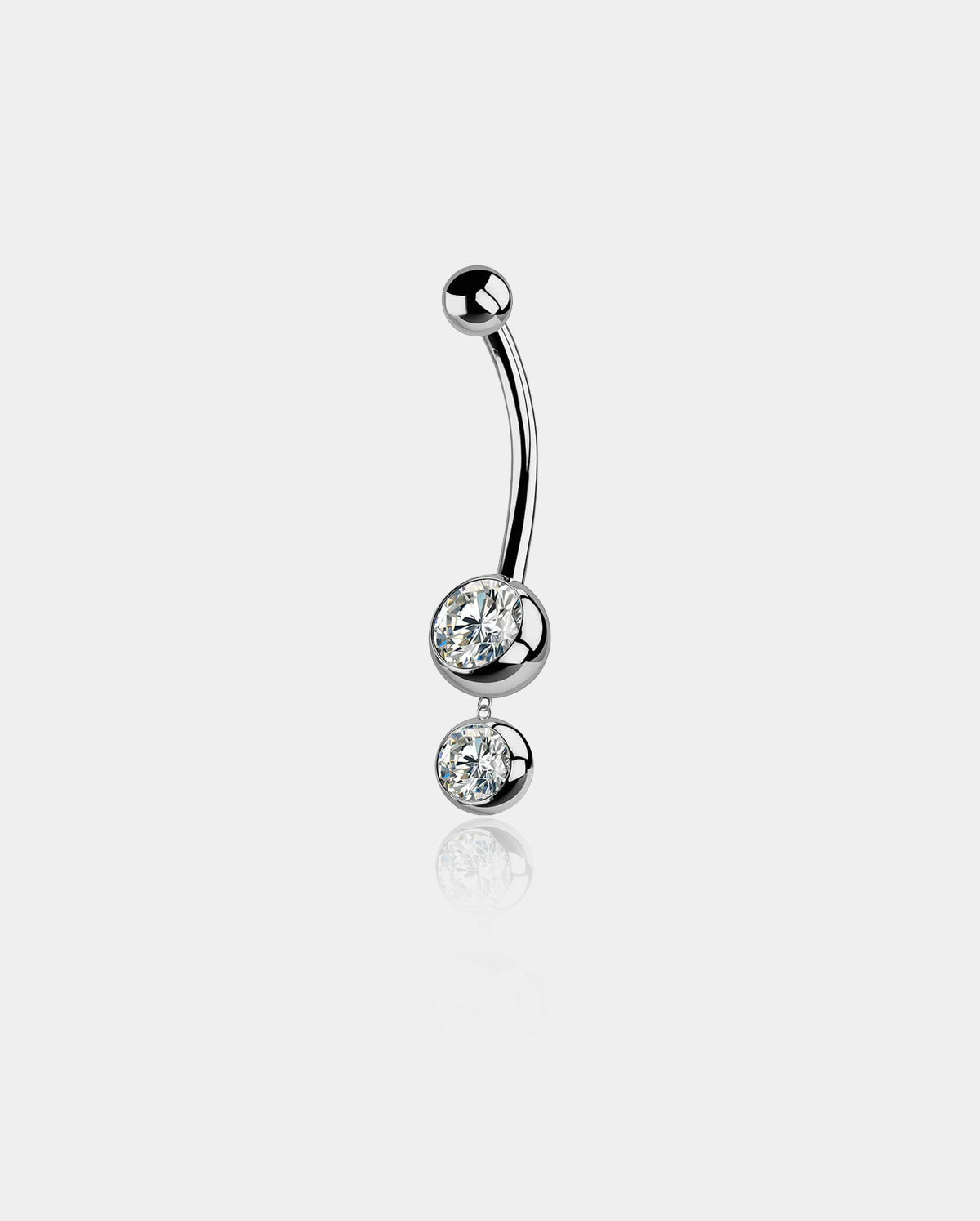 dangle double belly button piercing