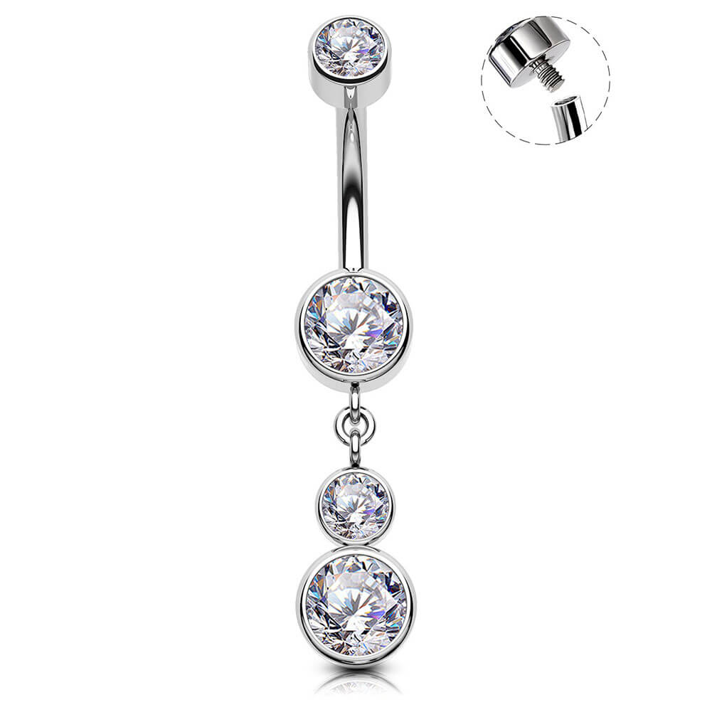 titanium dangle belly button rings