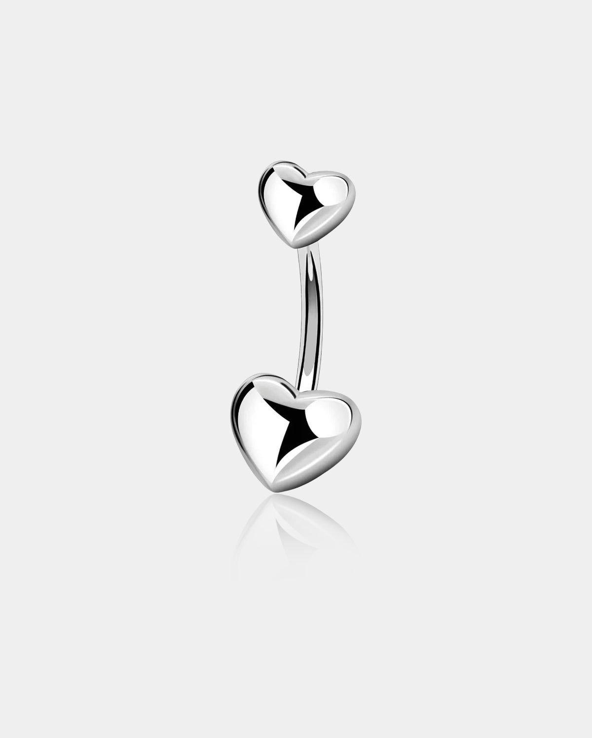 14K（14金）10mm cubic heart body pierce ボディピ(BP8063) 14K Gold Heart CZ Belly Button Ring 14G 10mm