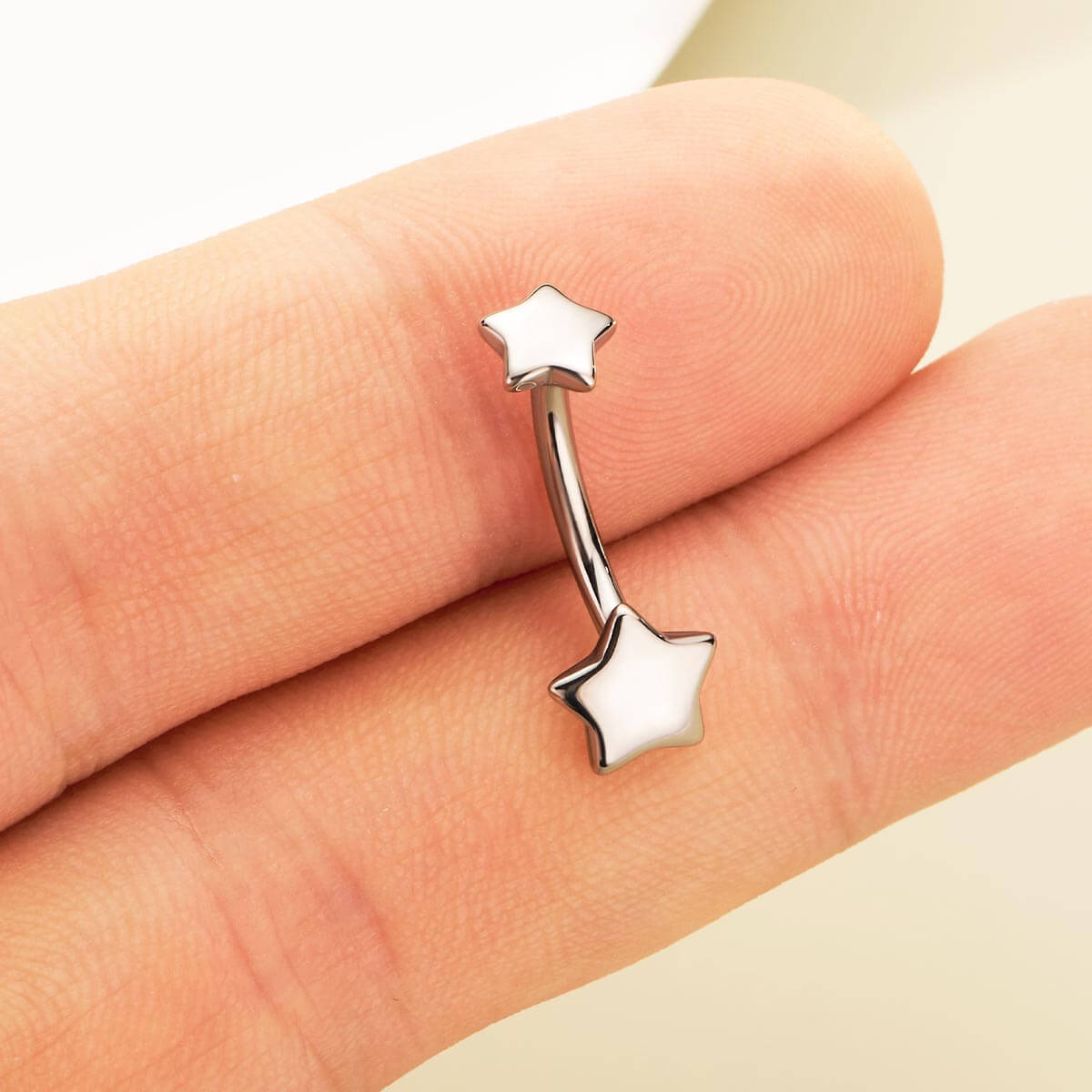 double star titanium belly rings